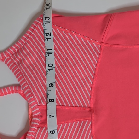 Athleta Coral Sizzle Stripe Fulfillment Tank Built in Shelf Bra Small - Picture 6 of 7